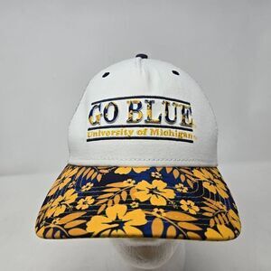 UNIVERSITY OF MICHIGAN WOLVERINES GO BLUE HAWAIIAN HAT CAP SNAPBACK THE GAME